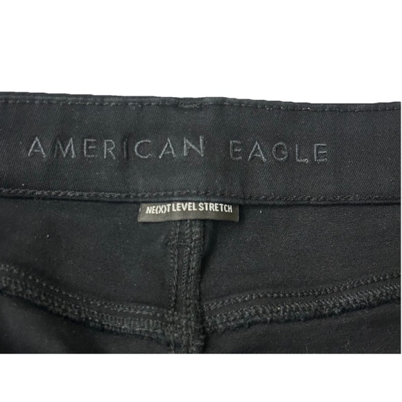 American Eagle Black Women's Ne(x)t Level Stretch Curvy Hi Rise Shortie Shorts - Picture 7 of 9